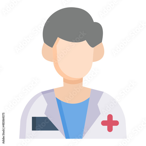 Doctor man person profession job flat icon