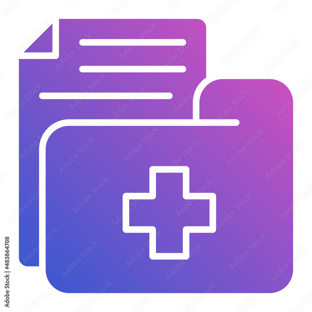 Medical Folder Document flat gradient icon Medical Folder Document flat gradient icon