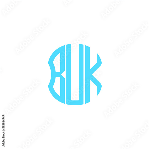 BUK letter logo creative design. BUK unique design