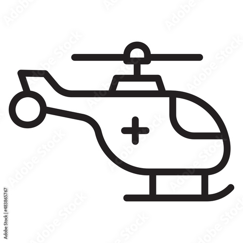 Helicopter Medical line icon