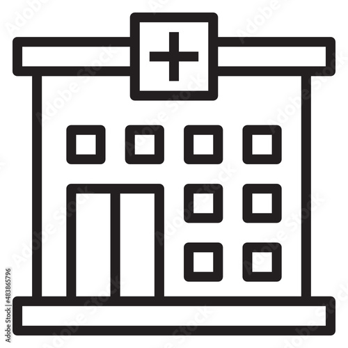 Hospital Building line icon