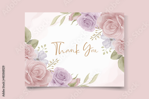 Thank you card design on a flower theme