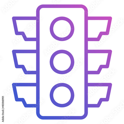 Traffic Light line gradient icon