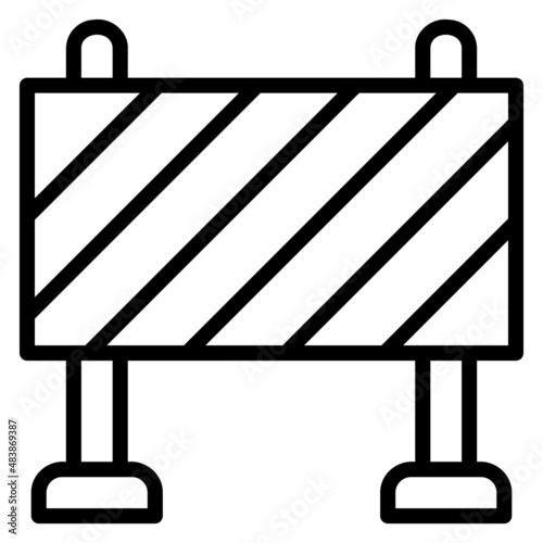 Road Barrier line icon