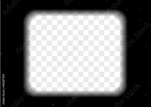 Old cinematic frame on a transparent background.