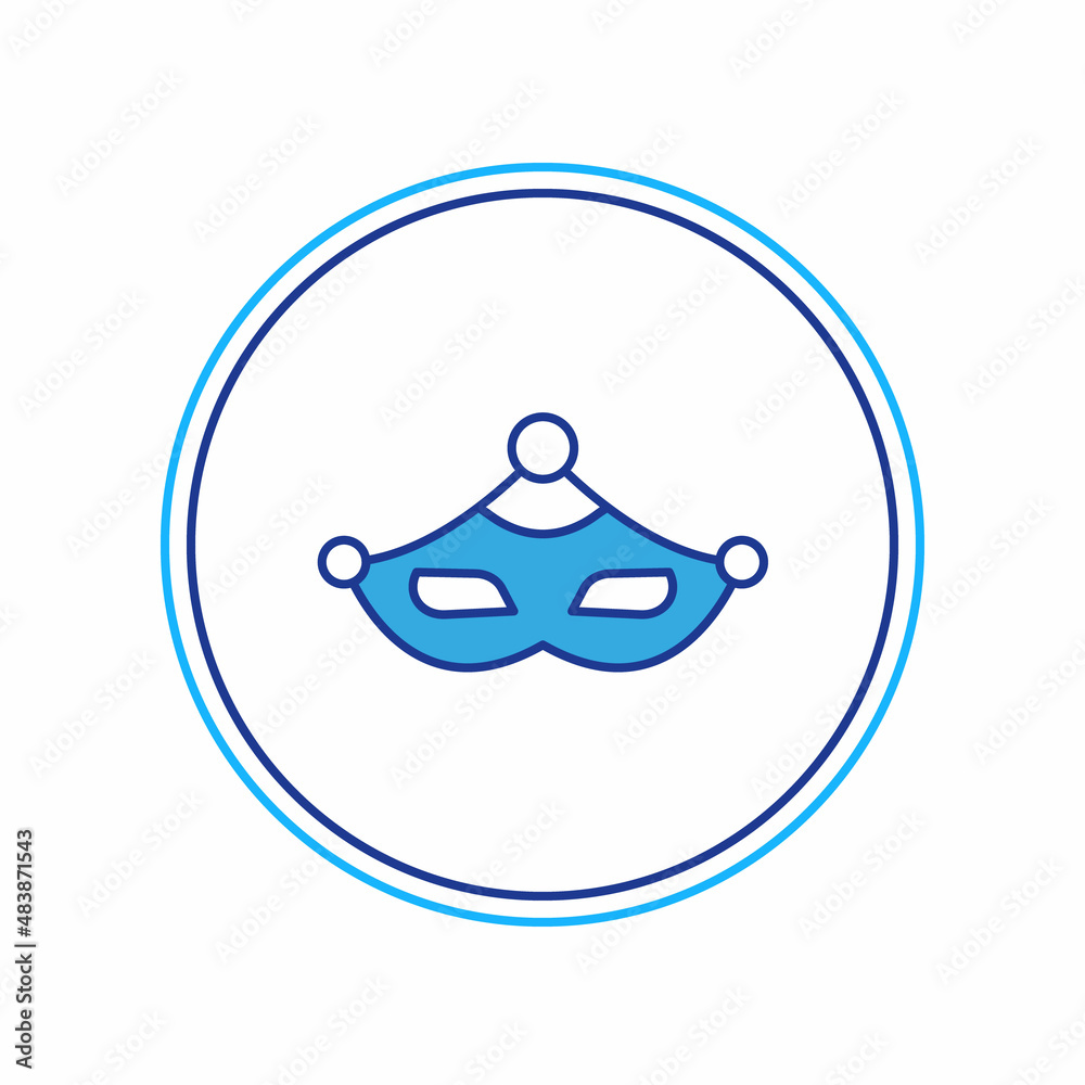 Filled outline Carnival mask icon isolated on white background. Masquerade party mask. Vector Filled outline Carnival mask icon isolated on white background. Masquerade party mask. Vector
