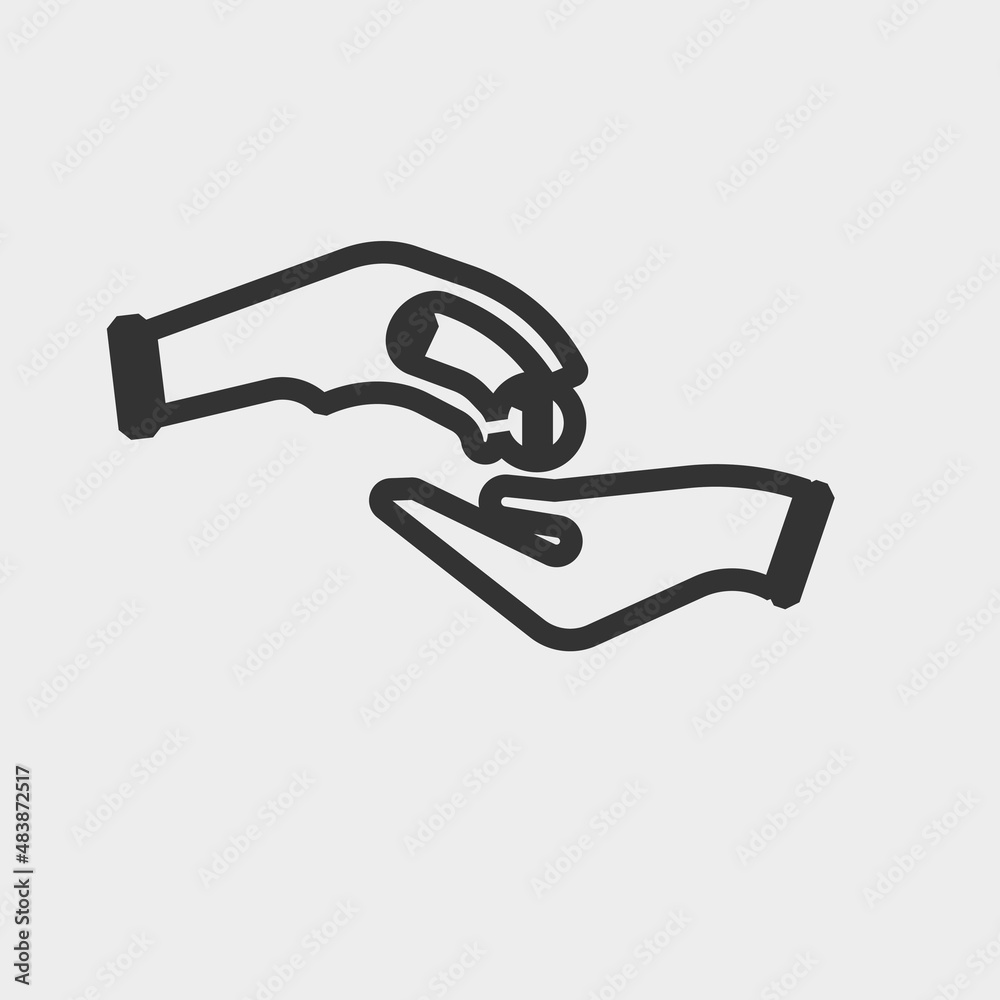 Fototapeta premium Financial aid vector icon illustration sign
