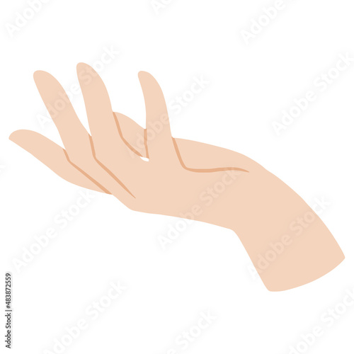 Beauty hand pose vector illustration in flat color design