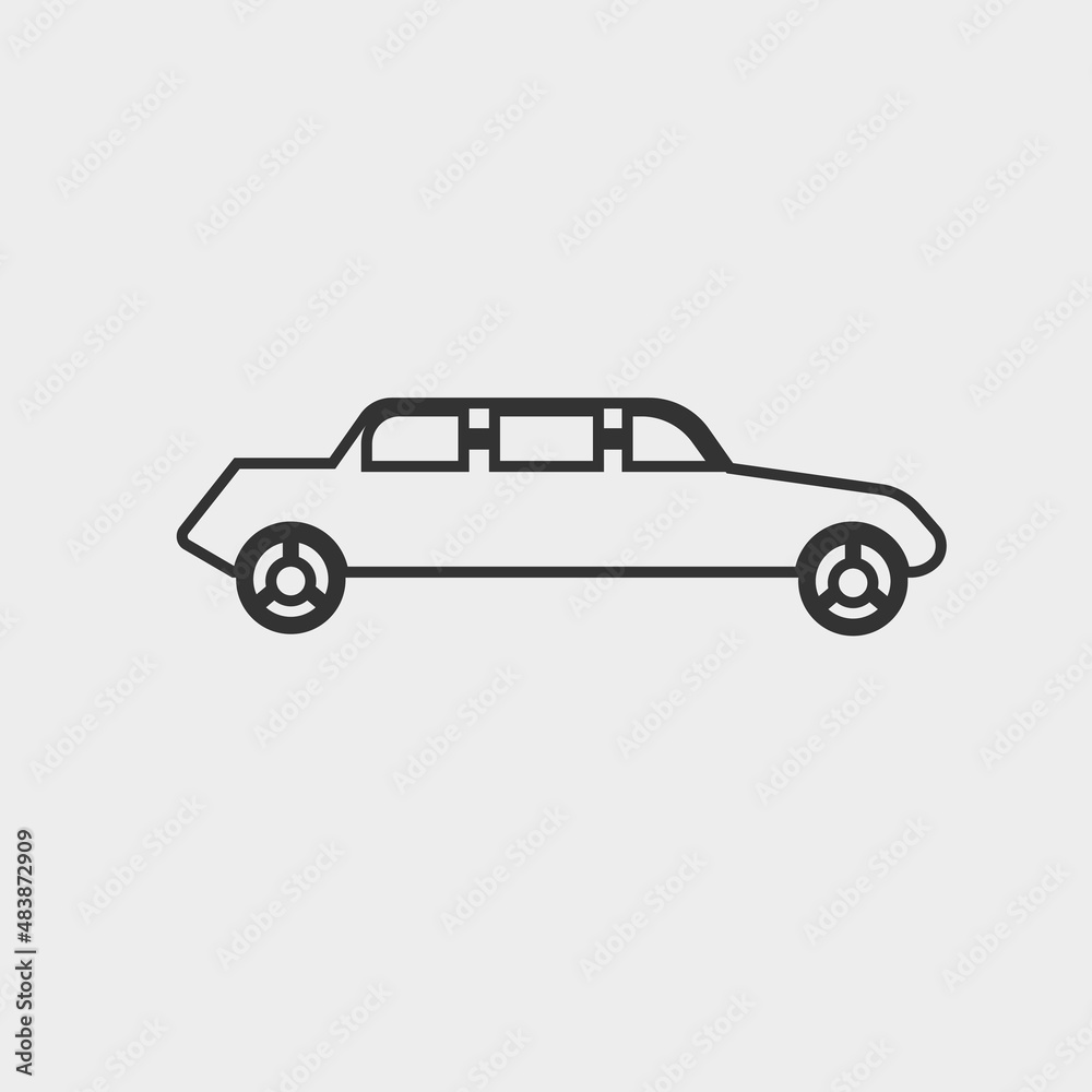 Limousine vector icon illustration sign