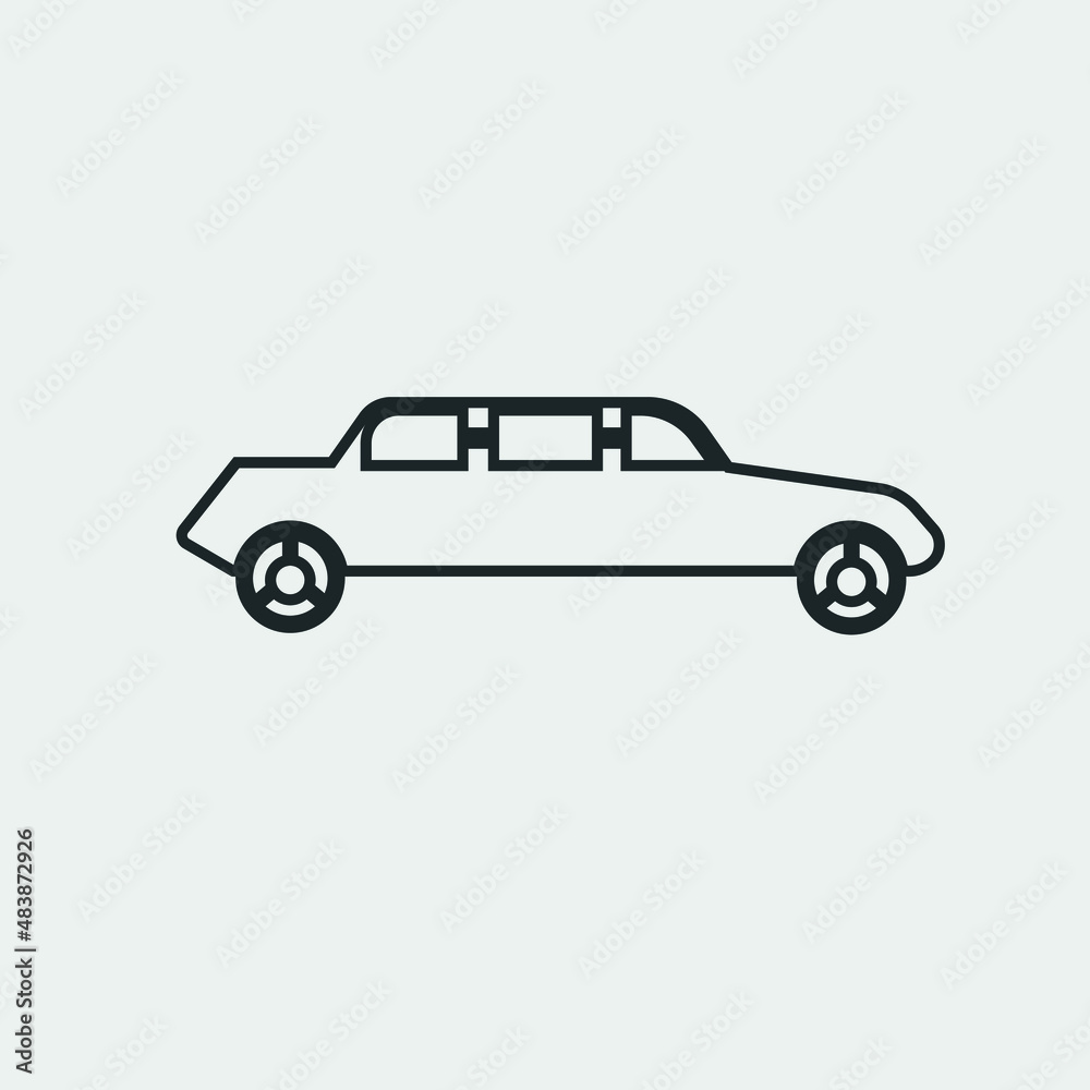 Fototapeta premium Limousine vector icon illustration sign