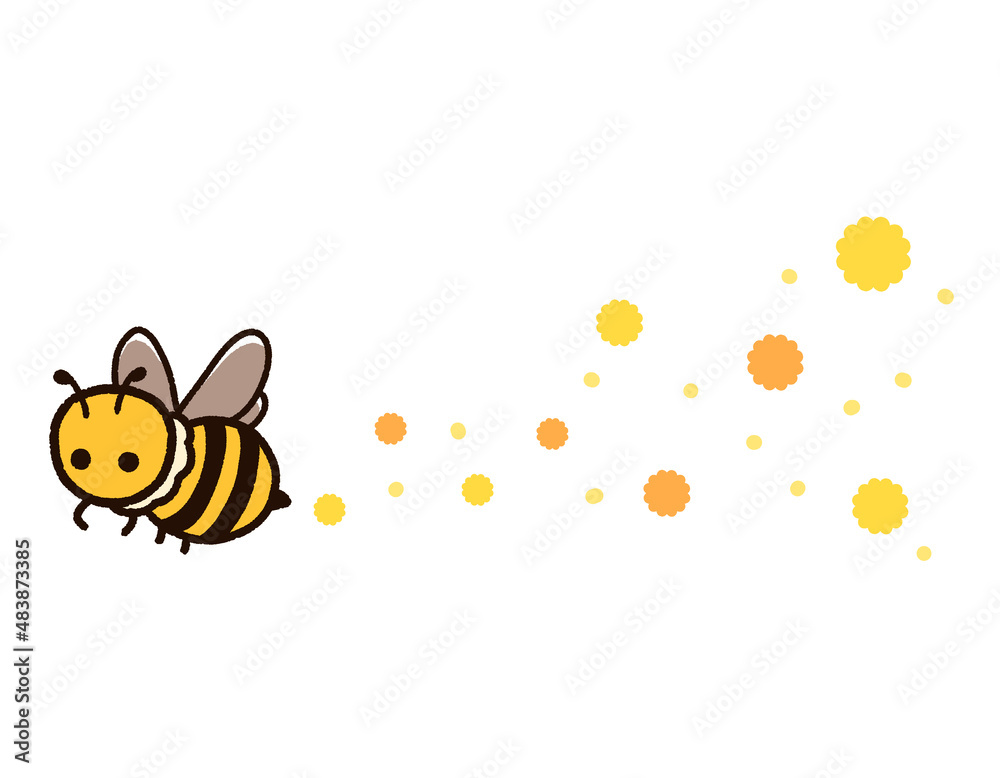 かわいいミツバチと花粉のイメージ Stock Illustration Adobe Stock