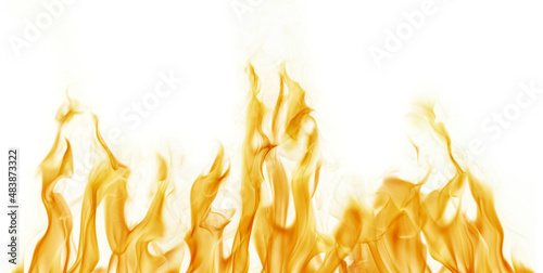 orange dark flame hot sparks isolated on white