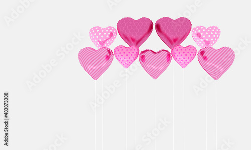 Happy Valentine's Day in Wall Background. 3D illustration, 3D rendering