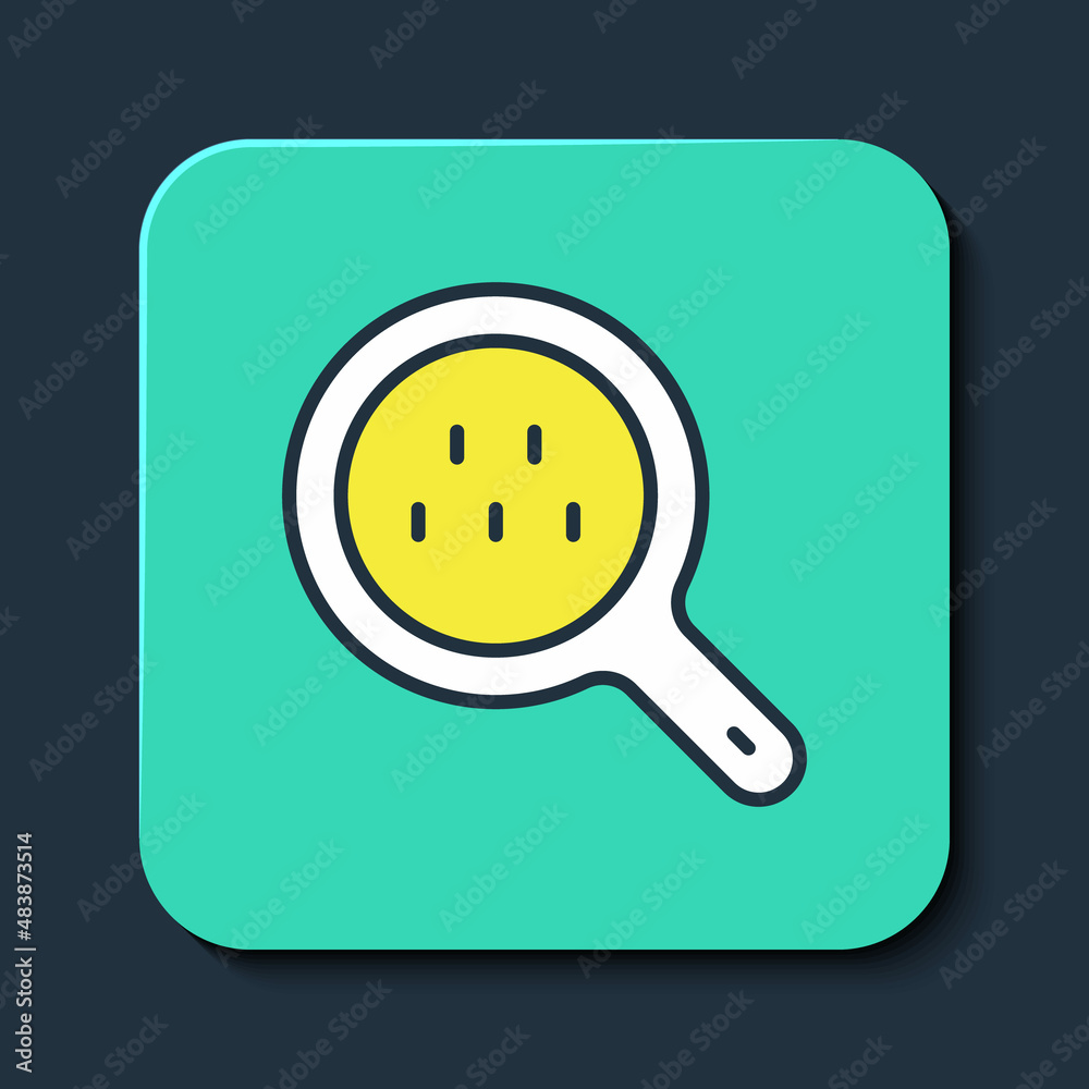 Filled outline Magnifying glass and taxi car icon isolated on blue background. Taxi search. Turquoise square button. Vector Filled outline Magnifying glass and taxi car icon isolated on blue background. Taxi search. Turquoise square button. Vector