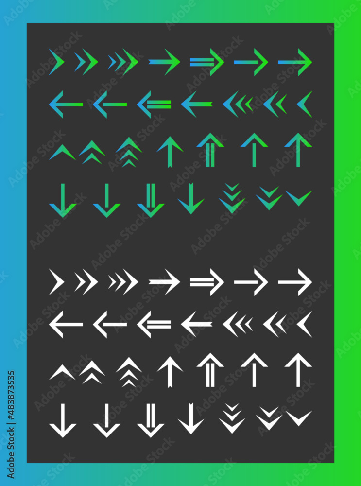 Arrows line icons set big pack of arrow graphic Vector stock