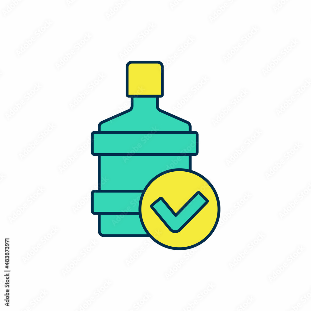 Filled outline Big bottle with clean water icon isolated on white background. Plastic container for the cooler. Vector Filled outline Big bottle with clean water icon isolated on white background. Plastic container for the cooler. Vector