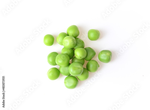 green pea vegetable bean on white background