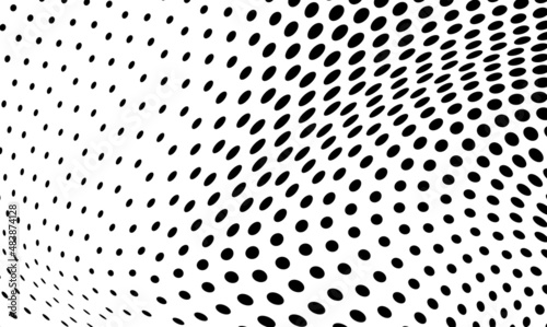 Abstract black and white halftone texture