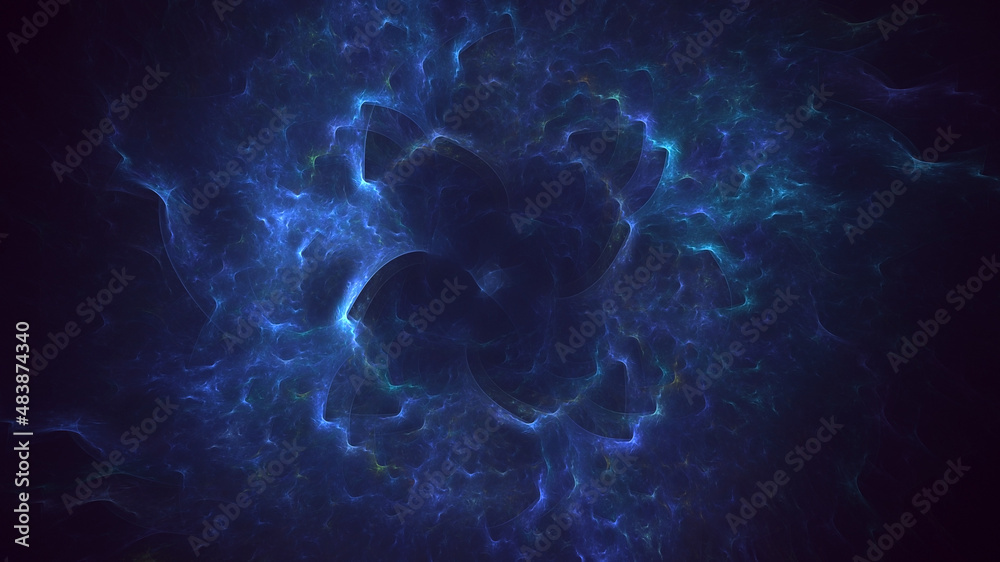 Obraz premium 3D rendering abstract multicolor technology fractal light background