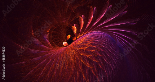 Fototapeta Naklejka Na Ścianę i Meble -  3D rendering abstract multicolor technology fractal light background