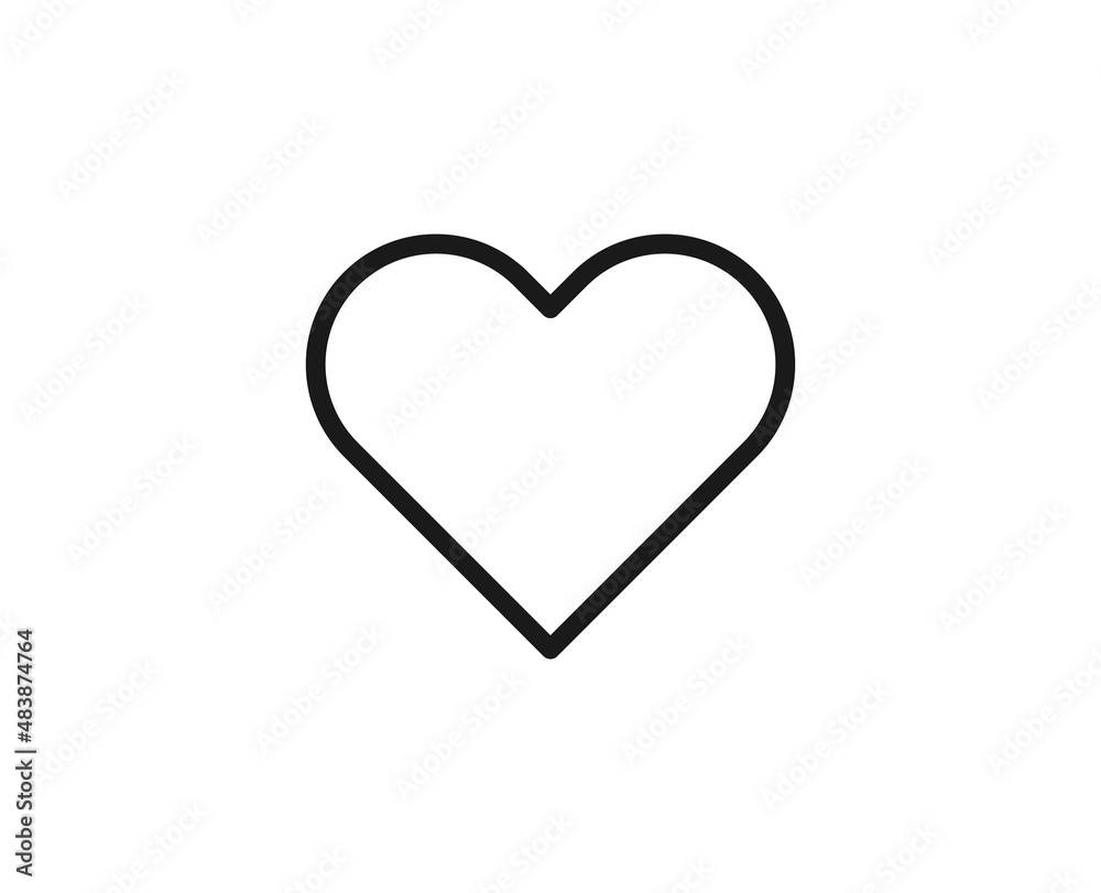 Heart line icon. Vector symbol in trendy flat style on white background. Love sing for design. Heart line icon. Vector symbol in trendy flat style on white background. Love sing for design.