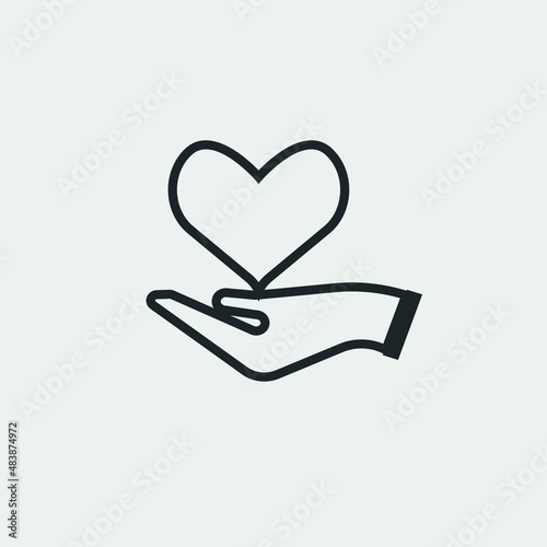 Hands love vector icon illustration sign