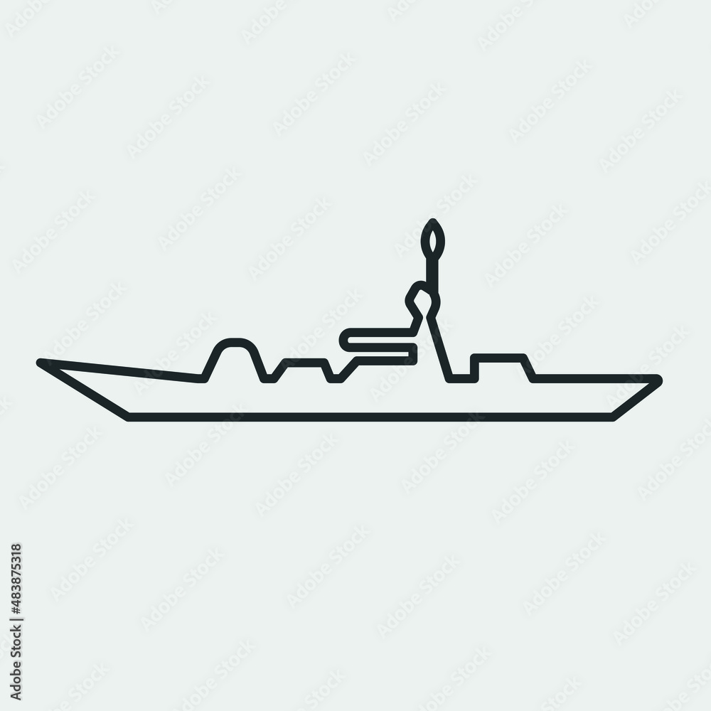 Warship vector icon illustration sign Warship vector icon illustration sign