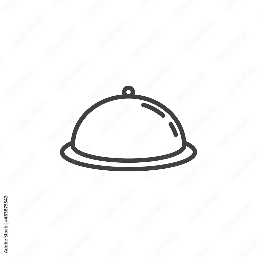 Fototapeta premium Restaurant cloche line icon