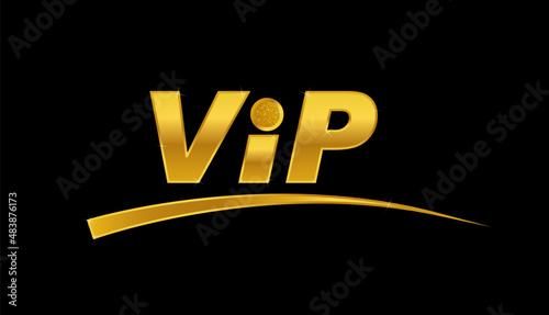 Golden vip icon lebel vector art