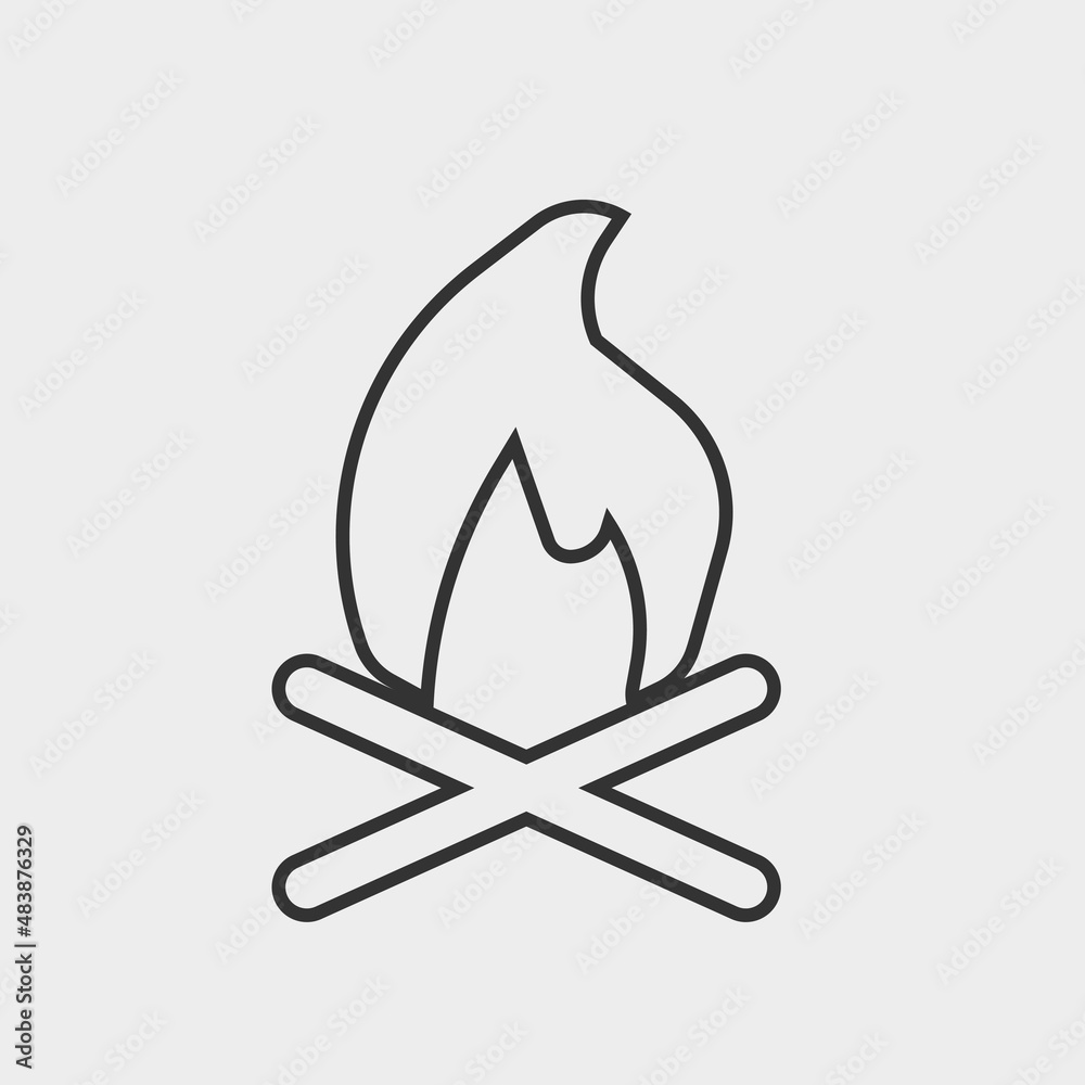 Bonfire vector icon illustration sign Bonfire vector icon illustration sign