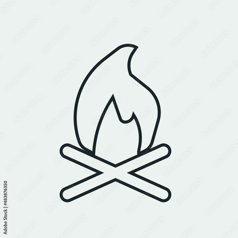 Bonfire vector icon illustration sign Bonfire vector icon illustration sign