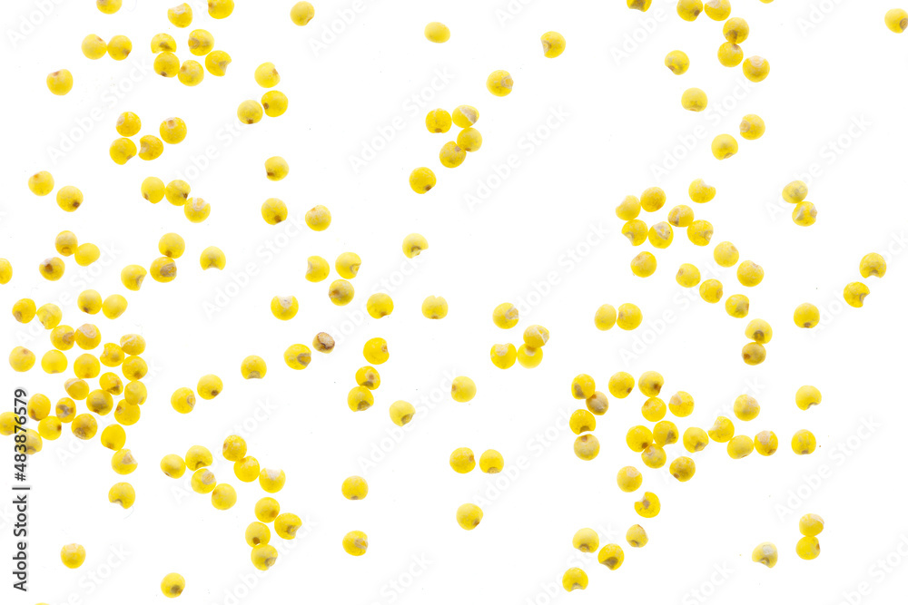 Millet groats isolated on a white background. Millet groats isolated on a white background.