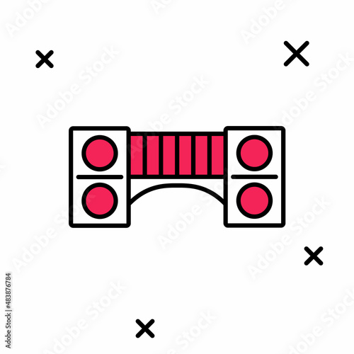 Filled outline Playground kids bridge icon isolated on white background. Vector