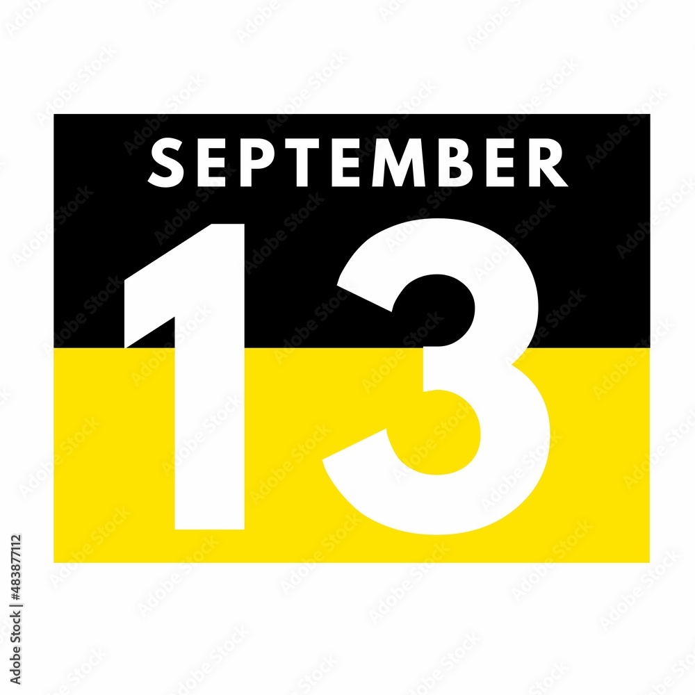 September 13 . Flat daily calendar icon .date ,day, month .calendar for the month of September September 13 . Flat daily calendar icon .date ,day, month .calendar for the month of September