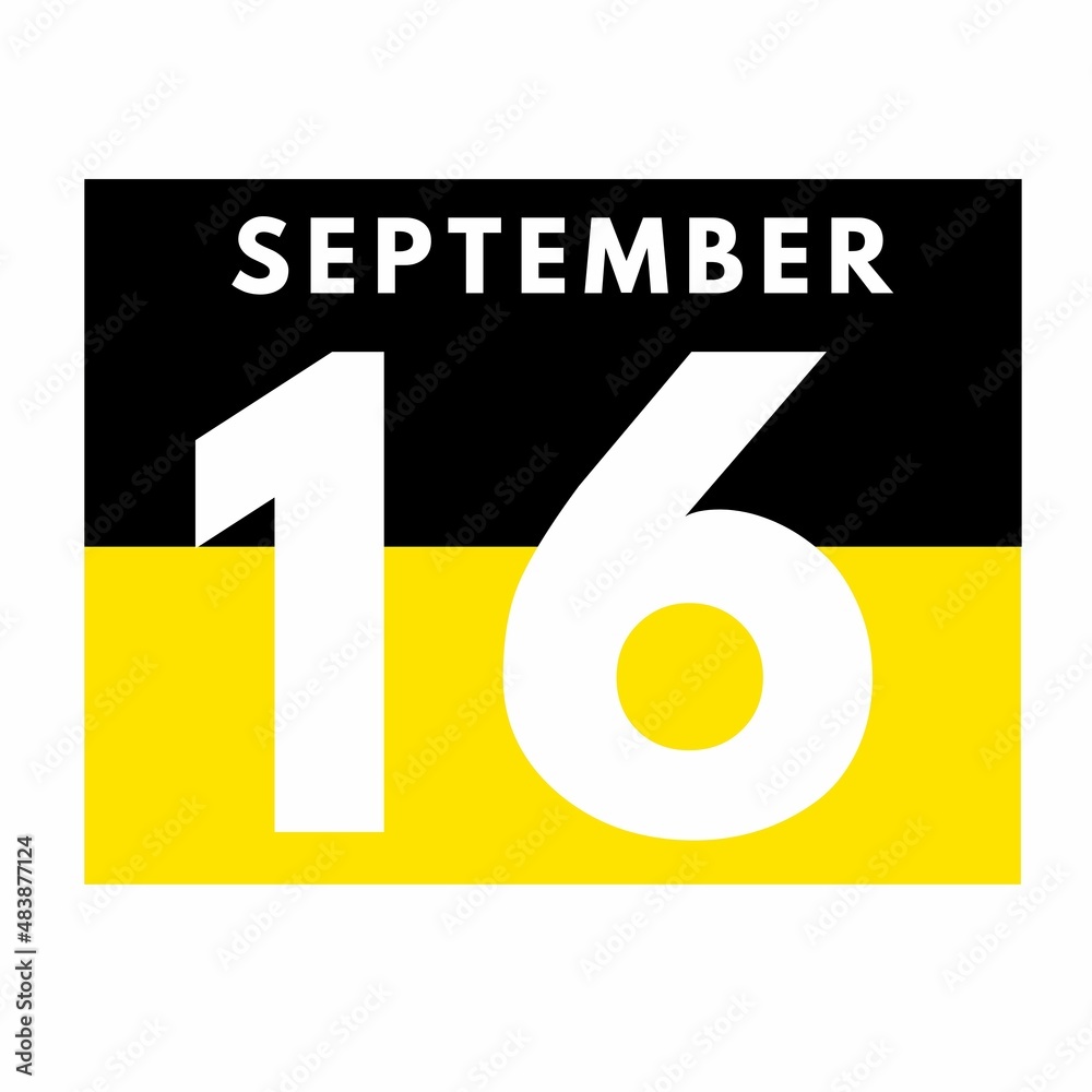 September 16 . Flat daily calendar icon .date ,day, month .calendar for the month of September September 16 . Flat daily calendar icon .date ,day, month .calendar for the month of September