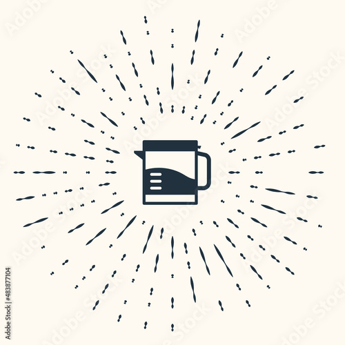 Grey Electric kettle icon isolated on beige background. Teapot icon. Abstract circle random dots. Vector