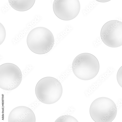 Seamless pattern of white round pills. Vector illustration template