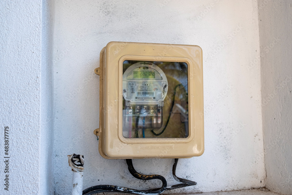electricity meter box in asian country