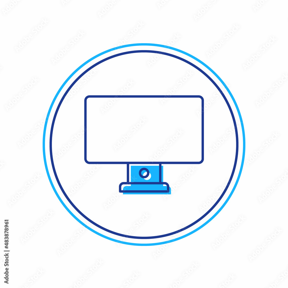 Filled outline Computer monitor icon isolated on white background. PC component sign. Vector Filled outline Computer monitor icon isolated on white background. PC component sign. Vector