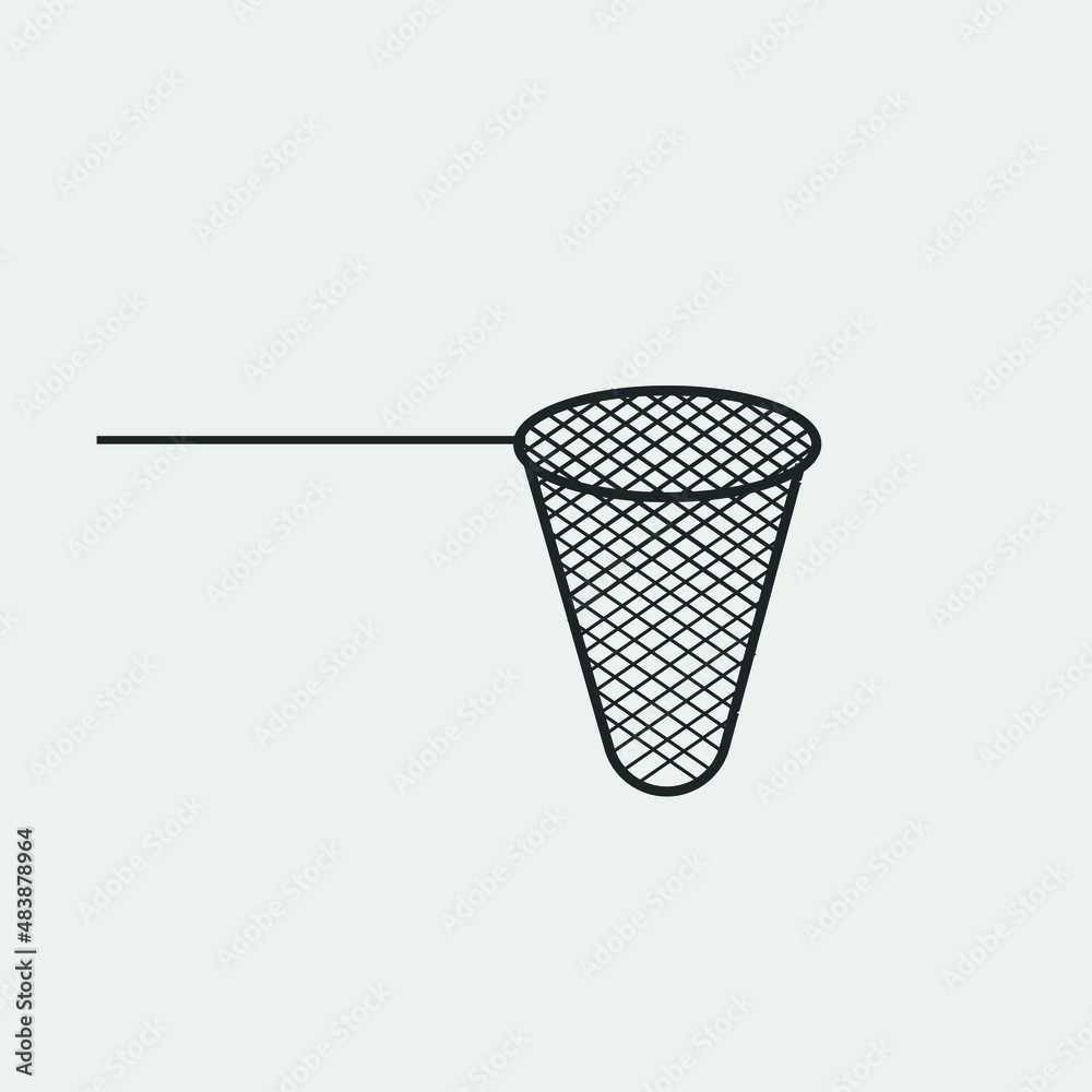 Fish net vector icon illustration sign Fish net vector icon illustration sign