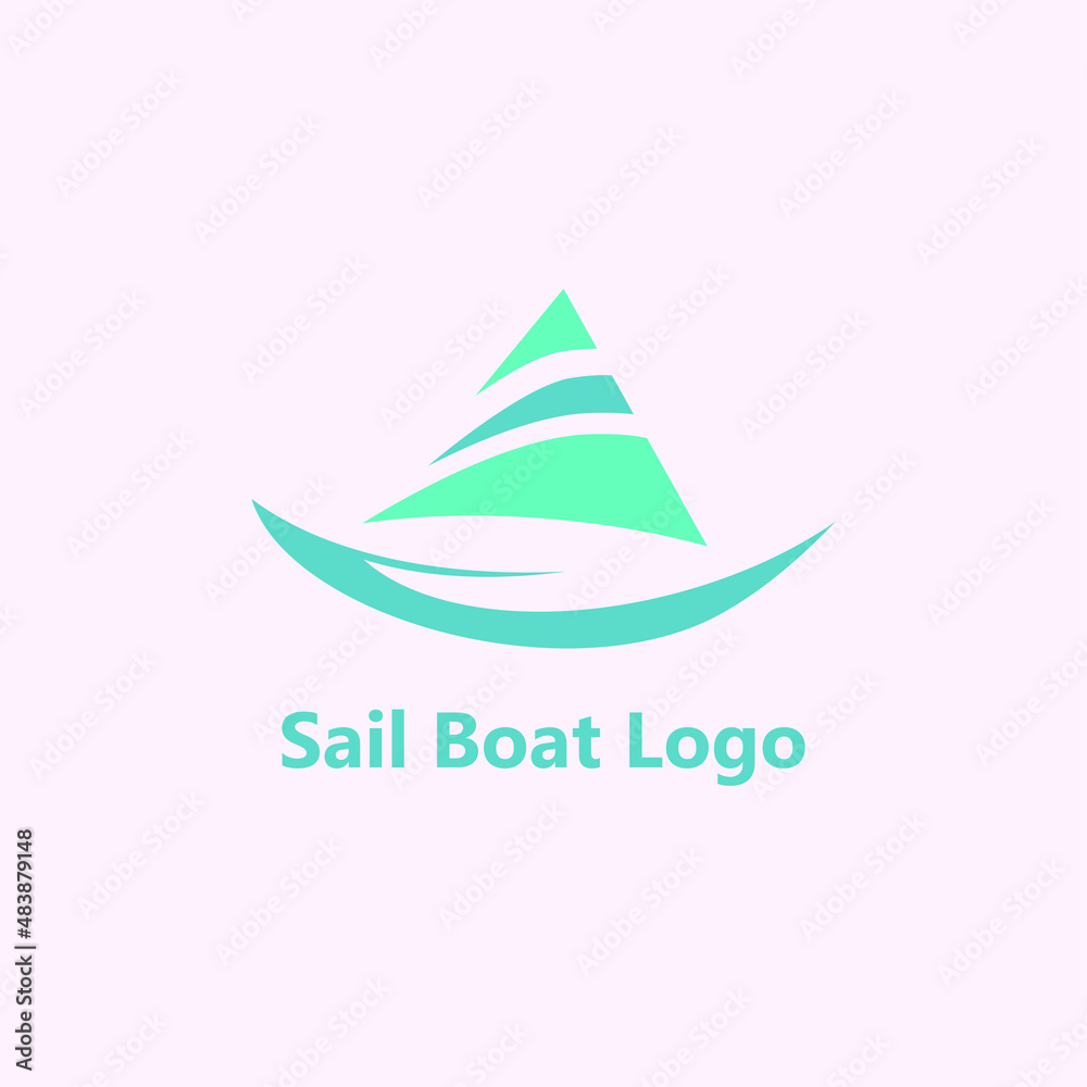 Obraz premium Sailing boat logo design concept for boating, sailboat, fishing and water sports business. Minimal design logo concept.