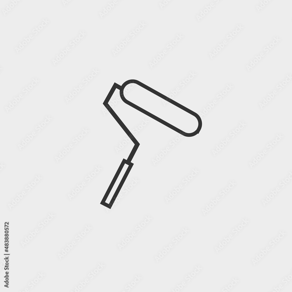 Paint roller vector icon illustration sign Paint roller vector icon illustration sign