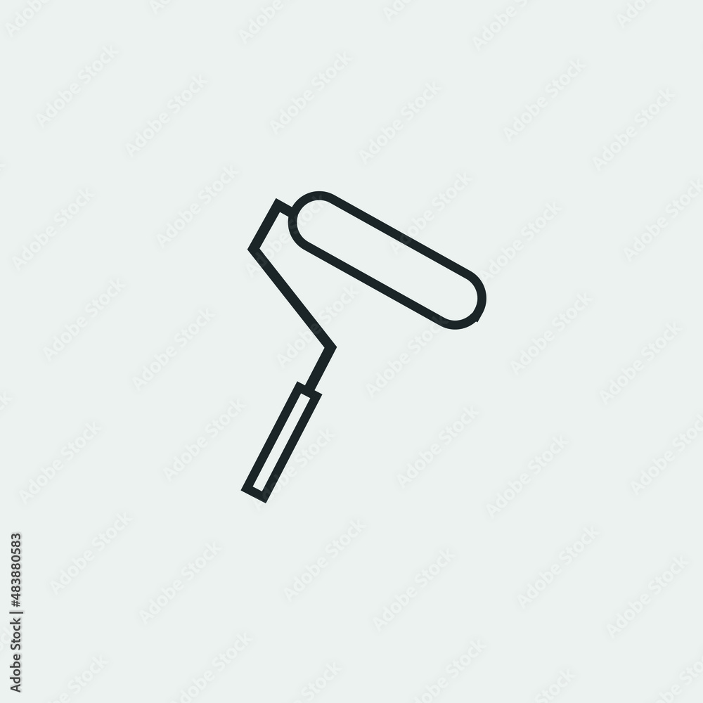 Paint roller vector icon illustration sign Paint roller vector icon illustration sign
