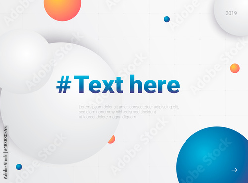 Abstract background with volumetric circles. Circles background, banner, web