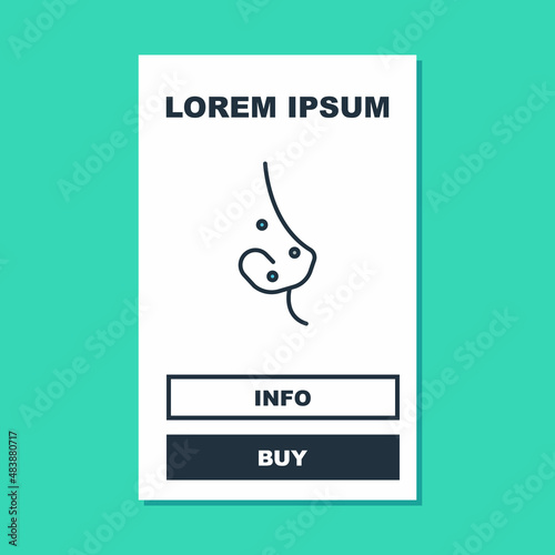 Filled outline Acne icon isolated on turquoise background. Inflamed pimple on the skin. The sebum in the clogged pore promotes the growth of a bacteria. Vector
