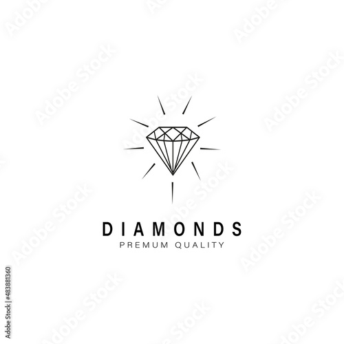 diamonds line art minimalist logo vector design