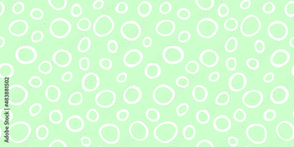 Spotty abstract vector seamless pattern. Random rings, dots, circles, spots, stains, bubbles, stones. Design for fabric, funny cute print. Irregular random texture. Repetitive graphic background