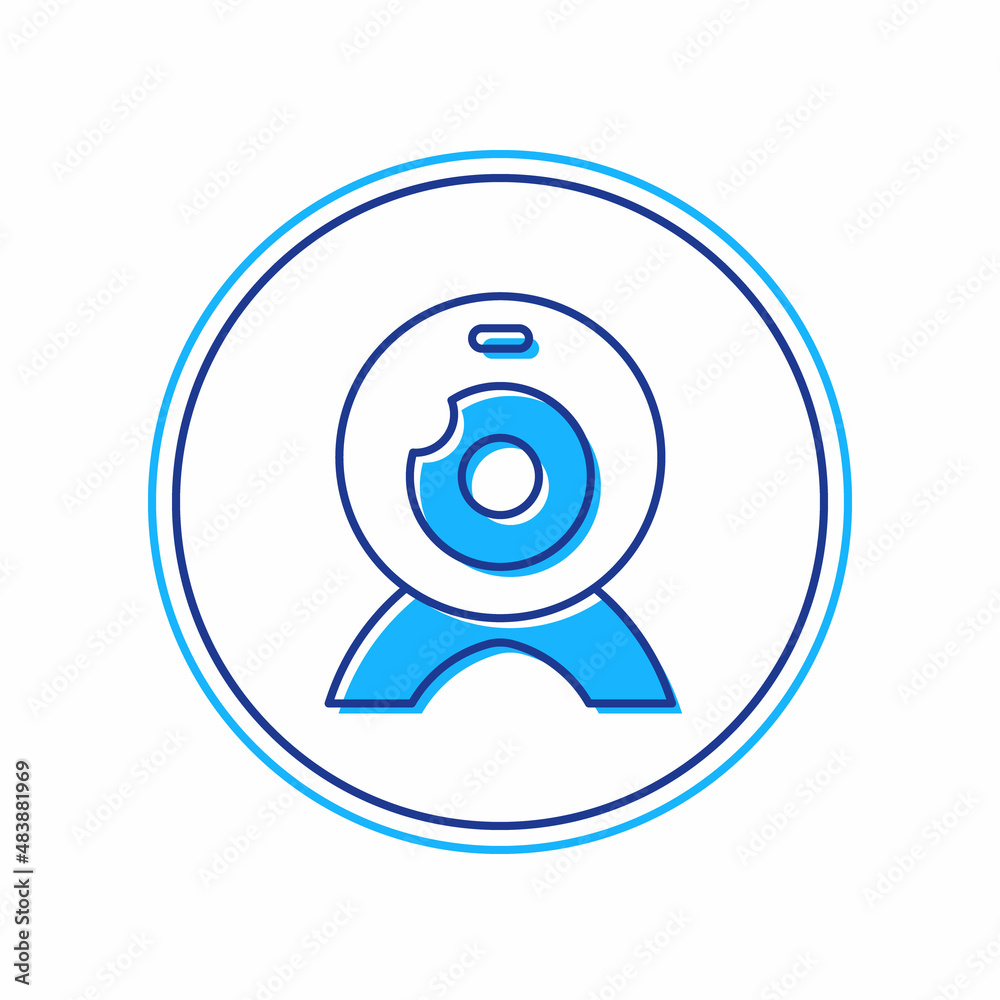 Filled outline Web camera icon isolated on white background. Chat camera. Webcam icon. Vector Filled outline Web camera icon isolated on white background. Chat camera. Webcam icon. Vector