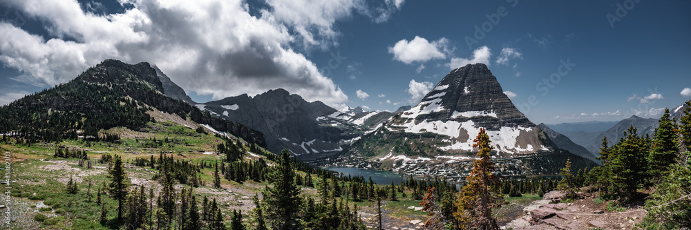 Panoramic view of Hidden lake overlook in glacier national park
