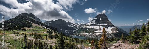 Panoramic view of Hidden lake overlook in glacier national park